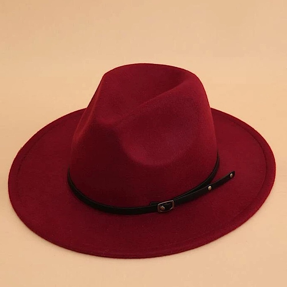Fedora Belted Wide Brim Hat